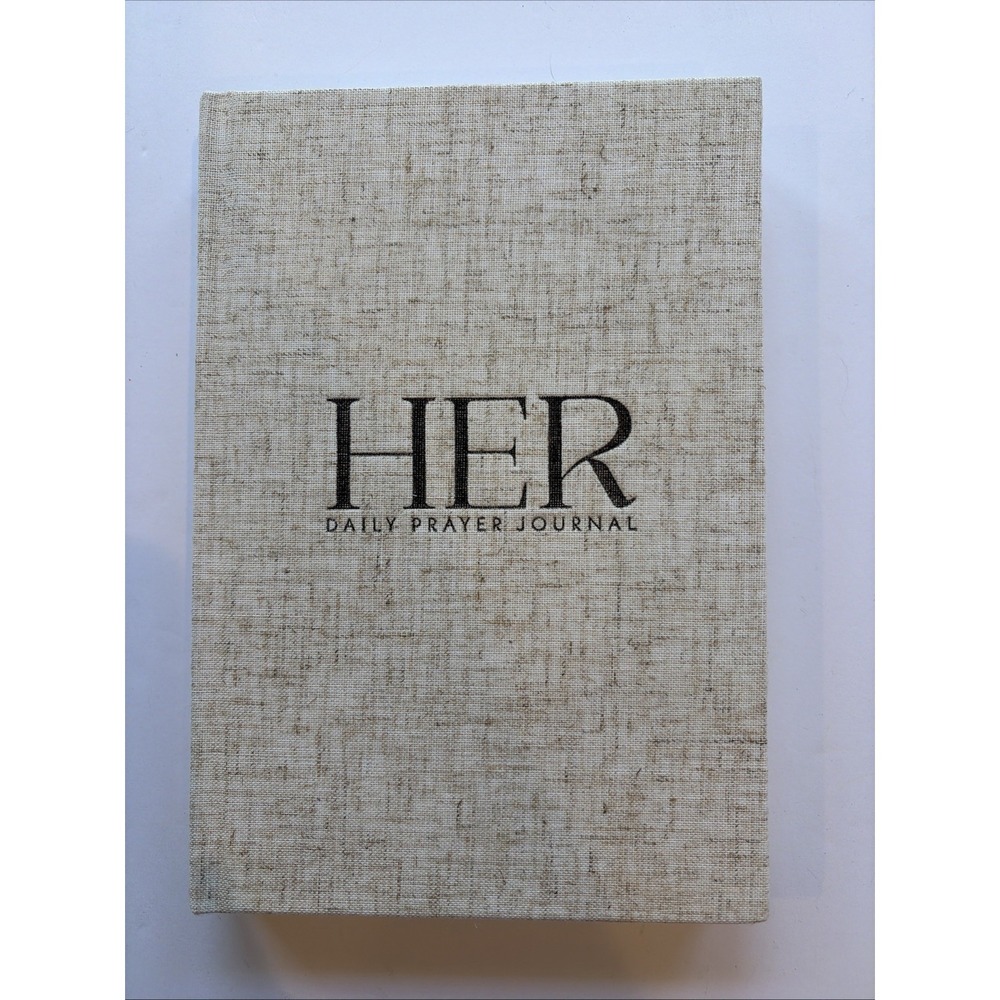 HER Daily Prayer Journal Women Christian 6 Month Guided Bible Study Linen A5